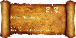 Riba Norbert névjegykártya